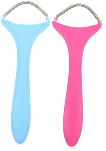 SOLUSTRE Gesichtshaarentferner und Pp Griff 2 Stück-pack mit Edelstahlfeder für Frauen Schützt die Haut Ergonomisches Design Einfach zu Bedienen für Gesicht und Hals