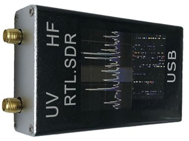 URPIZY Ricevitore USB SDR 100 kHz-1,7 GHz con chipset RTL2832U+R820T2, alloggiamento in alluminio, con antenna di prova e cavo per radio amatoriale, SSB, FM, DAB, GPS e ricezione satellitare meteo