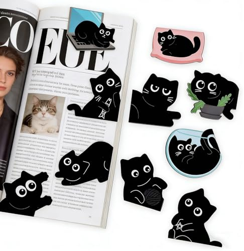 Cesujowaz 10 Stück Süße Katzen Lesezeichen Personalisiert - Magnetische Lesezeichen Katze Für Buchliebhaber, Kinder Und Katzenfans Frauen, Kollegen Und Lehrer