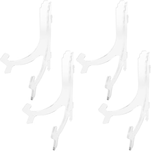 TOYANDONA Supporti Trasparenti per Piatti in Plastica Set da 4 Cavalletti da Tavolo Regolabili per Esposizione di Piatti Album e Menu Espositore Decorativo Versatile per Arredamento Casa