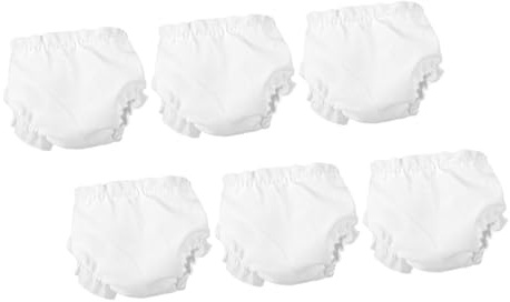 ORFOFE 6 Stück Miniatur Puppenunterhosen aus Stoff Verstellbar Waschbar Wiederverwendbar Puppenkleidung für 10 Zoll Babypuppen Zubehör für Rollenspiele
