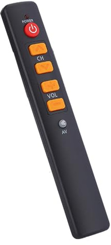 Vroomoto Télécommande Universelle Smart Learning Remote TV Clicker Big Button Remote Petite Taille Gros Boutons Portée de 10 M avec Matériau ABS pour TV STB DVD HiFi VCR (Orange)