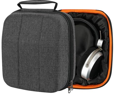 Geekria Shield Case for Large-Sized Over-Ear Headphones, Replacement Hard Shell Travel Carrying Bag with Cable Storage, Compatible with HiFiMAN Susvara Unveiled, Sundara, Ananda (Dark Grey)