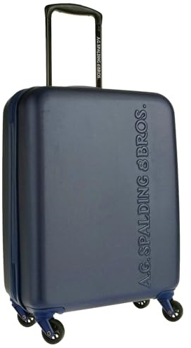 A.G.Spalding&Bros. Valigia Trolley Uomo Sintetico Blu, 4 Ruote, Manico Estraibile, Chiusura con Cerniera