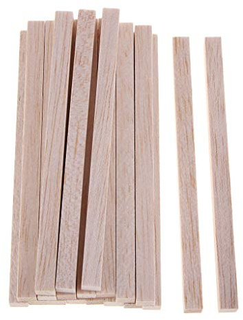 P Prettyia Quadratischer Balsaholz Stab Hölzerne Stange Holzstäbchen Holz Handwerk Sticks - Holz, 20 Stücke 130mm