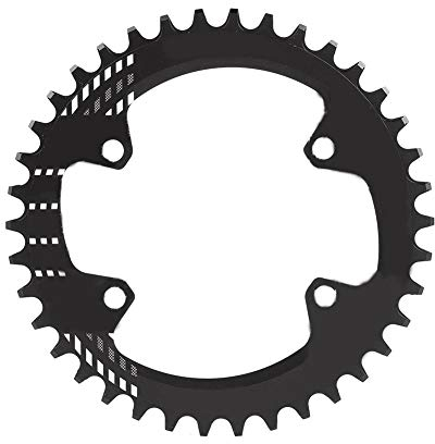 Keenso Fahrrad-Kettenblatt, Kettenringe aus Aluminiumlegierung 32/34/36/38T BCD 96 mm für Fahrradkurbeln (38T-schwarz)
