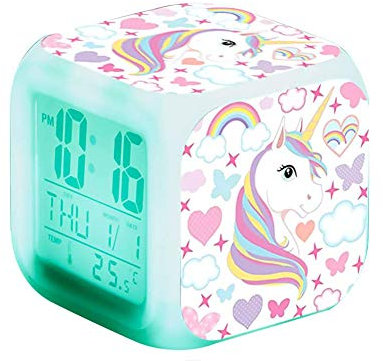 Ototon Sveglia Digitale a Forma di Unicorno per Bambini 7 Colore a LED per Il Regalo dei Bambini Compleanno
