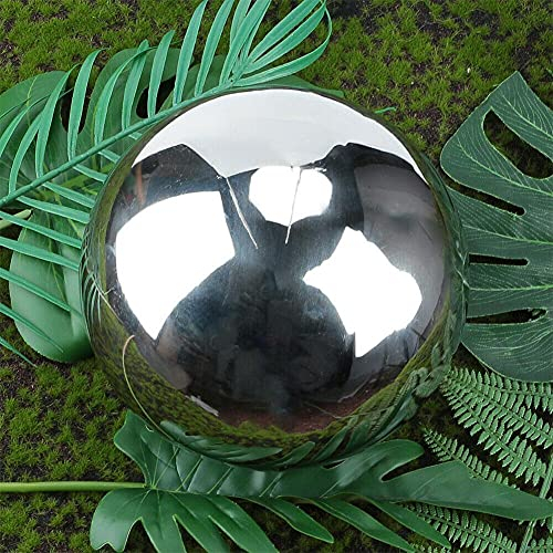 YIWOYI Spiegelpolierte, hohle Kugel, reflektierende Gartenkugel, Stahl, Weihnachtskugel, Spiegel, Metallkugel schwimmende Kugel für Zuhause, dekorative Kugeln, Gartendekoration (28 cm)