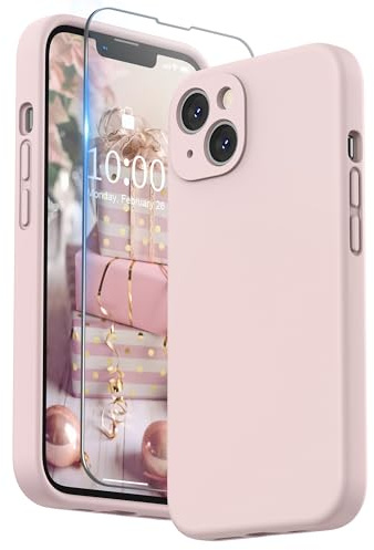 SURPHY für iPhone 13 Hülle Silikon mit Displayschutzfolie | mit Kameraschutz Stoßfeste Handyhülle für iPhone 13 Case 6,1 mit Erhöhter Randschutz