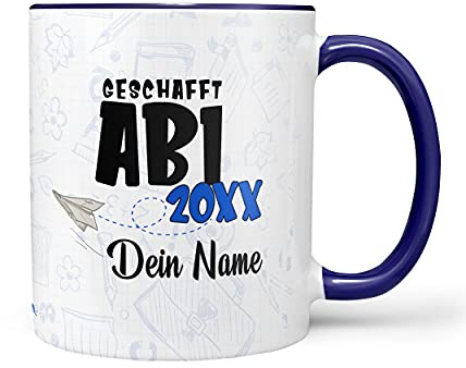Sunnywall Keramik Tasse Kaffeebecher Abi 20XX Wähle Dein Jahr Motiv Kaffee | Kaffeetasse Teetasse Keramikbecher 330 ml spülmaschinengeeignet für Kaffee Tee Büro Alltag Geschenkidee Geschenktasse