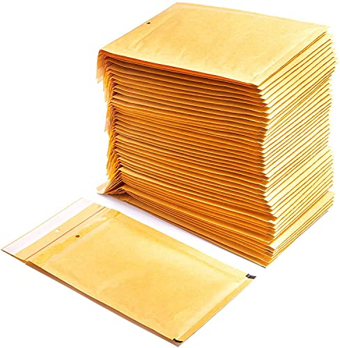 Sobres Acolchados de Papel Burbuja Interior de Polietileno, Color Marrón, Bolsas para Envíos con Capacidad para Albergar Documentos - Ofituria (50 Sobres, 120 x 220 mm)