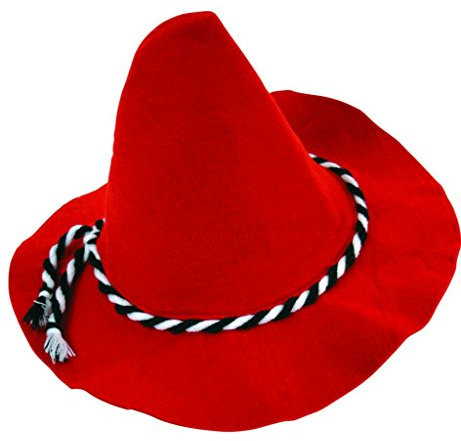 KarnevalsTeufel Seppel Hut Filzhut Trachtenhut versch. Varianten für Damen und Herren, Wiesnhut Almhut Einheitsgröße Kopfbedeckung (schwarz/weiß)