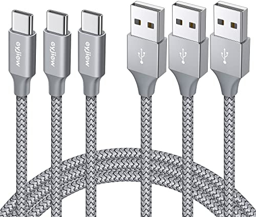 eyjiew Cable USB vers USB C [1M,Lot de 3], Câble USB C Charge Rapide 3A | Cable USB Type C Chargeur pour iPhone air 17 16 15 Pro Max,Galaxy S26 S25 S24 S23 S20 S10 A13 A21 A55 A53 A35,Pixel