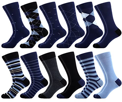 WeciBor Calcetines de Algodón Peinado Sin Costuras Para Hombre 12 Pares, Talla 43-46