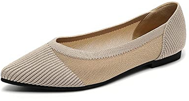 MACHSWON Women’s Ballet Flat Shoes Knit Dress Shoes Pointed Toe Slip On Ballerina Walking Flats Pumps for Women