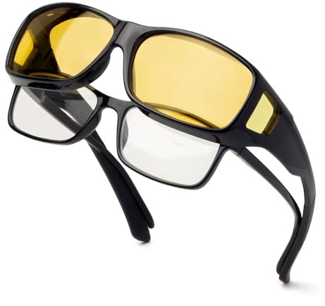 Face Shadow Lunettes Conduite de Nuit Polarisées, Lunette de Nuit pour Homme et Femme, Ultra Léger Lunettes de Vision Nocturne UV Protection