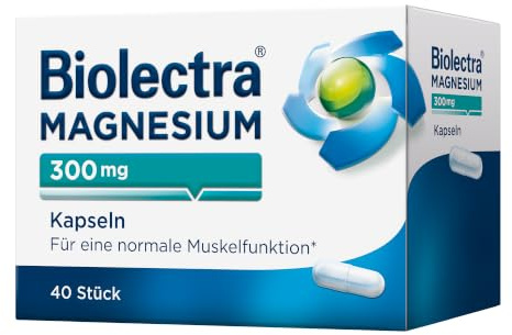 Biolectra Magnesium 300 mg Kapseln 40 Stück: Für eine normale Muskelfunktion, Magnesium-Kapseln, hochdosiert