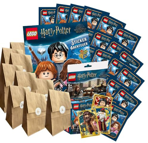 LEGO Harry Potter - Reise in die Zauberwelt - Sammelsticker-Adventskalender 2023-24 Überraschungen mit Zusatz