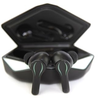 Emerson EG-1501 True Wireless Gaming Earbuds with Low-Latency Audio, Built-in Microphone, Bluetooth 5.1 Connectivity, RGB LED Lighting, and Noise-Cancellation – Perfect for Gaming and Streaming