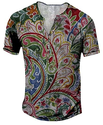 KONG JIMFAN Herren Henley Hemd Gym Shirt Muskel T-Shirt Henley Hemd Herren Herren Kapuzenpullover 4XL Tshirt Herren Weihnachtspullover Blinkend Cool Tshirt Herren(#7 Blue,M)