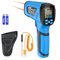 Thermomètre Infrarouge MESTEK, Thermometre Laser et Sonde, -40℃ ~ 1600℃(-40℉ ~ 2912℉) Sans Contact, IR Pistolet de Température Digital LCD Alarme et Émissivité Réglable, pour Industrial Cuisine Pizza