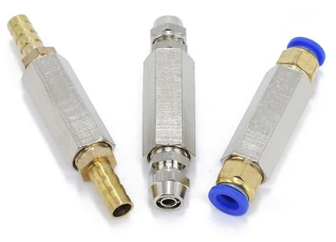 Pneumatisches Rückschlagventil aus Messing mit vollem Anschluss und Rückschlagventil for Luftkompressor 1/8 1/4 3/8 1/2 (Color : CV-01 w PC, Size : With 6mm Fitting)