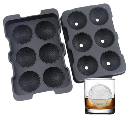 Chaies Golf Tray, Golf Ball Ice Maker - Mould in Golf Ball Shape - Whiskey Bourbon Brandy Cocktails Summer Cooling Ice Mould for Chocolate, Cupcakes, Jelly
