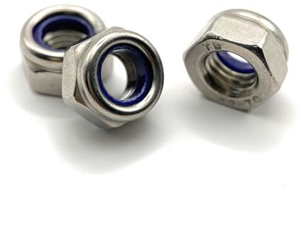 Tuerca Nylstop M3 inafloble de acero inoxidable (Ø 3 mm/3 mm) | Tuercas autobloqueantes hexagonales autofrenadas DIN 985 Inoxidable A2/070 V2A con anillo de nailon de bloqueo: lote de 20 piezas –