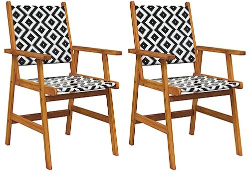 HETFTJN Camping Chair Gartenstühle Set Esszimmerstühle Modern Balkon Sessel - Gartenstühle 2 STK. Massivholz Akazie für Balcony Terrassen Garden Outdoor