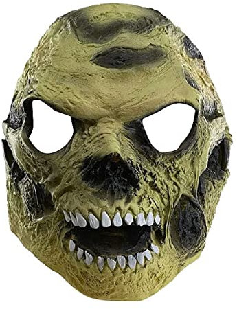 MOHDHAF-Hworks Grüne Alien Kopfbedeckung Spukhaus Maske Latex Cosplay Kostüm Requisiten für Halloween Party