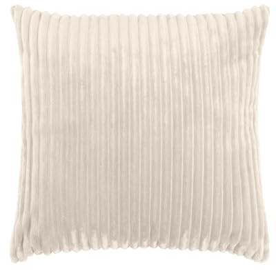 Quantum Interior by Maxland Wohn- Kuschelkissen, Fellkissen in Kord-Design, Dekokissen, superweiches Luxus Kissen, Sofakissen versch. Größen, Fellimitat (Offwhite, 50x50)