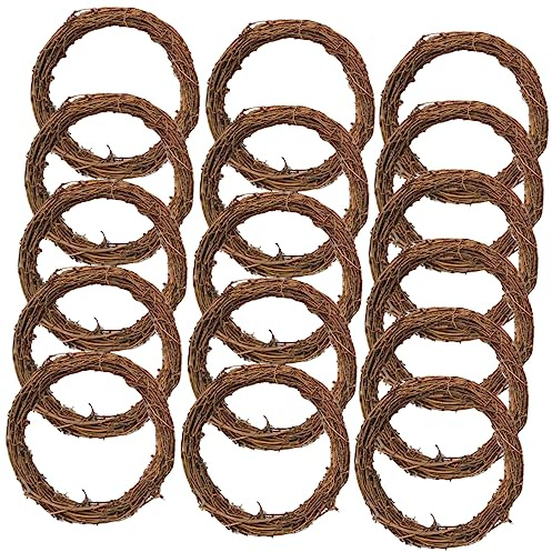 JEWEDECO Rattankranz DIY-kranzrahmen 16-teilige Kranzkreise Dekorative Girlandenringe Garten