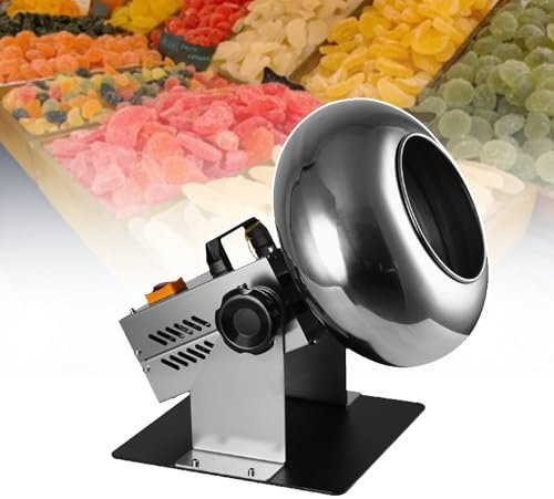 CASEGO Máquina automática de Recubrimiento de tabletas de 110 V/220 V, máquina de Recubrimiento de Chocolate de 1 a 3 kg/Hora, Boca de Olla Grande de 170 mm (220V)