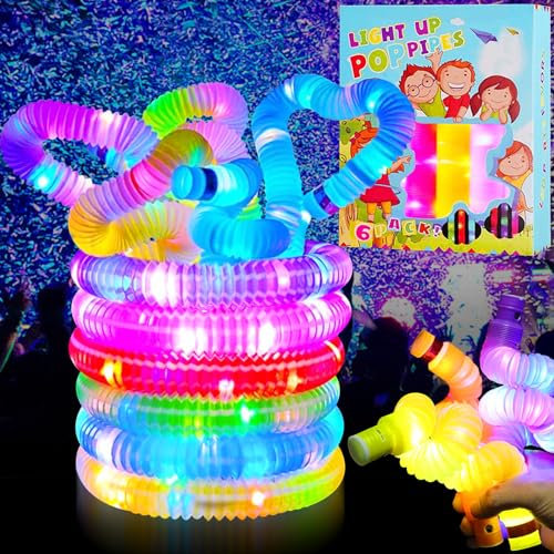 Funmo 12 Stück Leuchtstäbe Pop Tubes, Knicklichter Party, Knicklichter Kinder, Kindergeburtstag, Weihnachtsdeko, für Party deko, für Festival Hochzeiten Weihnacht Silvester Party