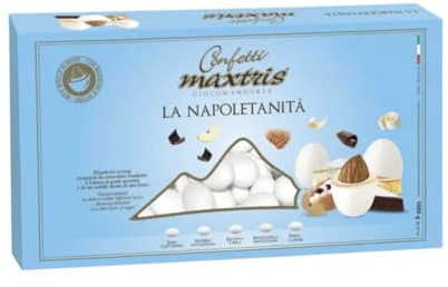 Doni Bomboniere Confezione 1Kg Confetti Gusto La Napoletanità con Mandorla Ricoperta Gusti Assortiti Napoletani per Matrimonio Nascita Compleanno Anniversario Laurea Confettate Made in Italy