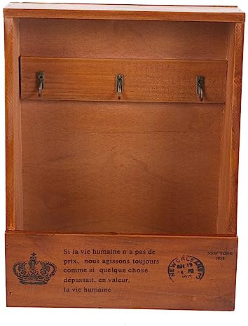 Cabilock Wandorganizer Holz Schlüsselbrett Vintage Funktional Für Eingangsbereich Dekorative Wandaufbewahrung Mit Ablage Braun