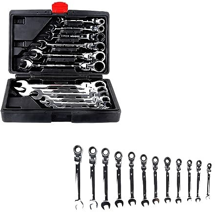 Kedia Maul-Ringschlüssel-Satz | 25-tlg. | SW 8-19 mm, Gabelringschlüssel, Ratschenschlüssel mit Aufbewahrungsbox (Aktivitätskopf)