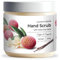CalmGrace Exfoliating Hand Scrub with Dead Sea Salts - Lychee & Vanilla Scent | Hand Scrub Exfoliator with Sorbet Texture Enhanced with Aloe Vera, Coconut Oil, Vitamin C | 250g | Sweet & Fruity Aroma