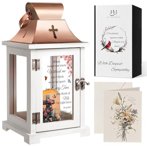 HugMemories Memorial Lantern Sympathy Gifts for Loss of Loved One Mother Father, Unique Bereavement Gifts Ideals, Thoughtful Condolences Gifts in Memory of Loved One