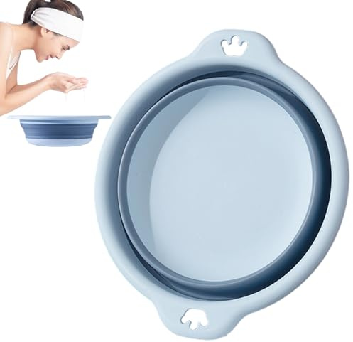 Lavabo Plegable De Silicona Portáti, redond Barreño Plegable, Colgar, Portátil Para Acampar, Viajar, Cocina, Lavar La Cara, Verduras, Platos, Ropa, Remojar Los Pies