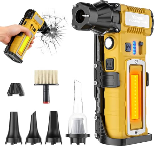 Compressed Air Duster 180000RPM 8000mAh,7-in-1 Electric Mini Dust Blower with LED Light,Cordless Rechargeable Air Duster for PC Keyboard Computer Car Vents Electronics Cleaner Home and Outdoor