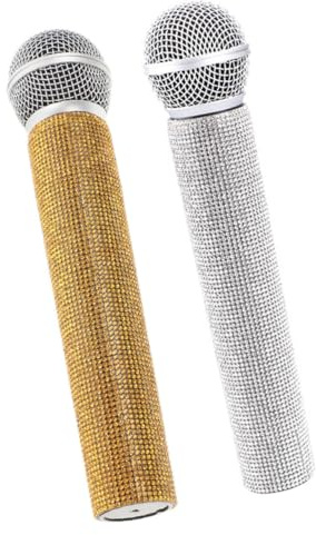 Uonlytech 2 pièces Microphone Simulé Accessoire Créatif pour Jeux de Rôle et Performances Scéniques Léger Adapté Aux Fêtes et Spectacles