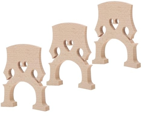 FRCOLOR Cello Bridge with Refined Resonance 3pcs Maple Full Size 4/4 Wood Replacement Parts and Extended Lifetime for Cello Strings for Professional Concerts and Repairs