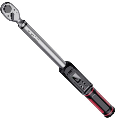 CCLIFE Drehmomentschlüssel Auto Digitaler 1/2 Zoll 3-200 Nm | Klicksignal, Anti-Rutsch-Griff und hochwertige Legierung, 3-200 Nm Bereich für Auto, Industrie, Werkstatt und DIY