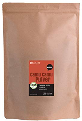 Wohltuer Bio Camu Camu Pulver 200g - Aus Wildsammlung in Rohkostqualität - Ca. 30–60-fache mehr Vitamin C als eine Orange!