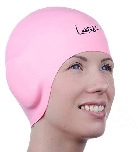 Badekappe 3D mit Ohrenschutz – Silikon Schwimmhaube Damen Herren Kinder – Wasserdicht & Bequem – Für Lange Haare – Nahtlos & Reißfest