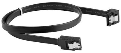 Lanberg CA-SASA-13CU-0050-BK - Cable SATA III (6GB/S) Hembra/Hembra, Conexión en Angulo y Clip Metalicos 50 cm color Negro