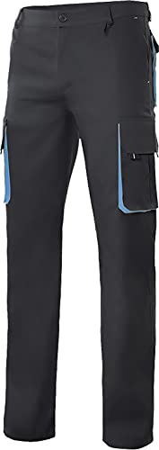 VELILLA Pantalón Bicolor Unisex Negro-Celestes 52