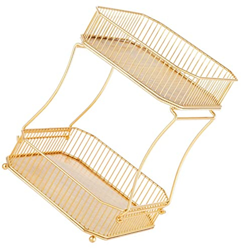 Uonlytech Metallregal Badezimmer Lagerregal Küchenregal Drahtkorb Metall K?rbe Obstregal Aufbewahrungskorb Früchtekorb Obstkorb Gemüseregal Obst Etagere 2 St?ckig für Küche Badezimmer Snacks