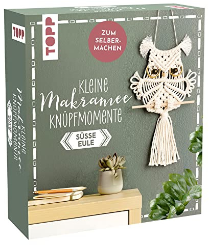 Kleine Knüpfmomente: Makramee-Knüpf-Set - Süße Eule: Anleitung und Material für einen Eulen-Wandbehang zum Selber-Knüpfen